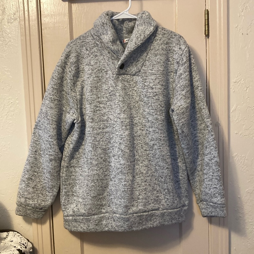 H2H Men’s Sweater 2XL Shawl Neck Shades of Gray Long Sleeve